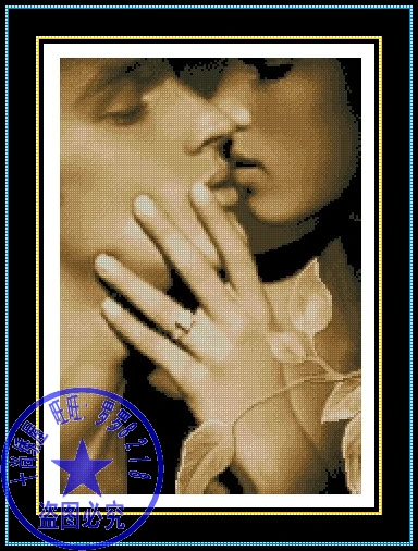 CS-968 cross stitch kit kiss kissing cuddle lover couple.jpg