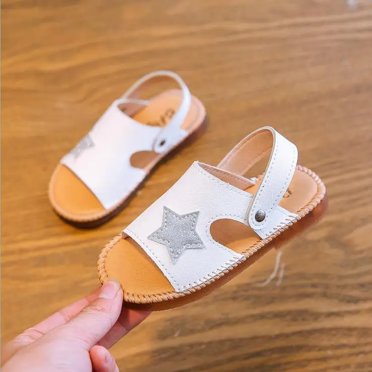 

Girls Sandals Summer 2019 Fashion Star Pattern Princess Kids Soft Shoes PU Leather Casual Children Sandals For Girls