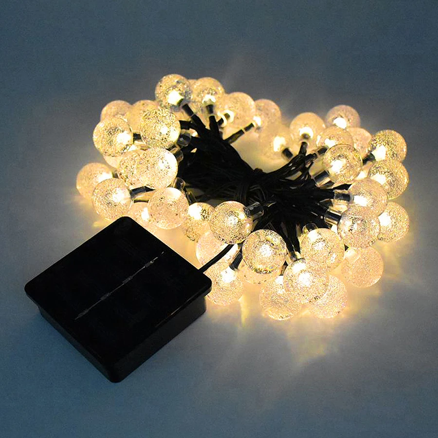 

HANMIAO 20/30 LED Light String Bubble Beads Crystal Ball Solar String Lights Outdoor Waterproof Tree Decoration for Festival 14