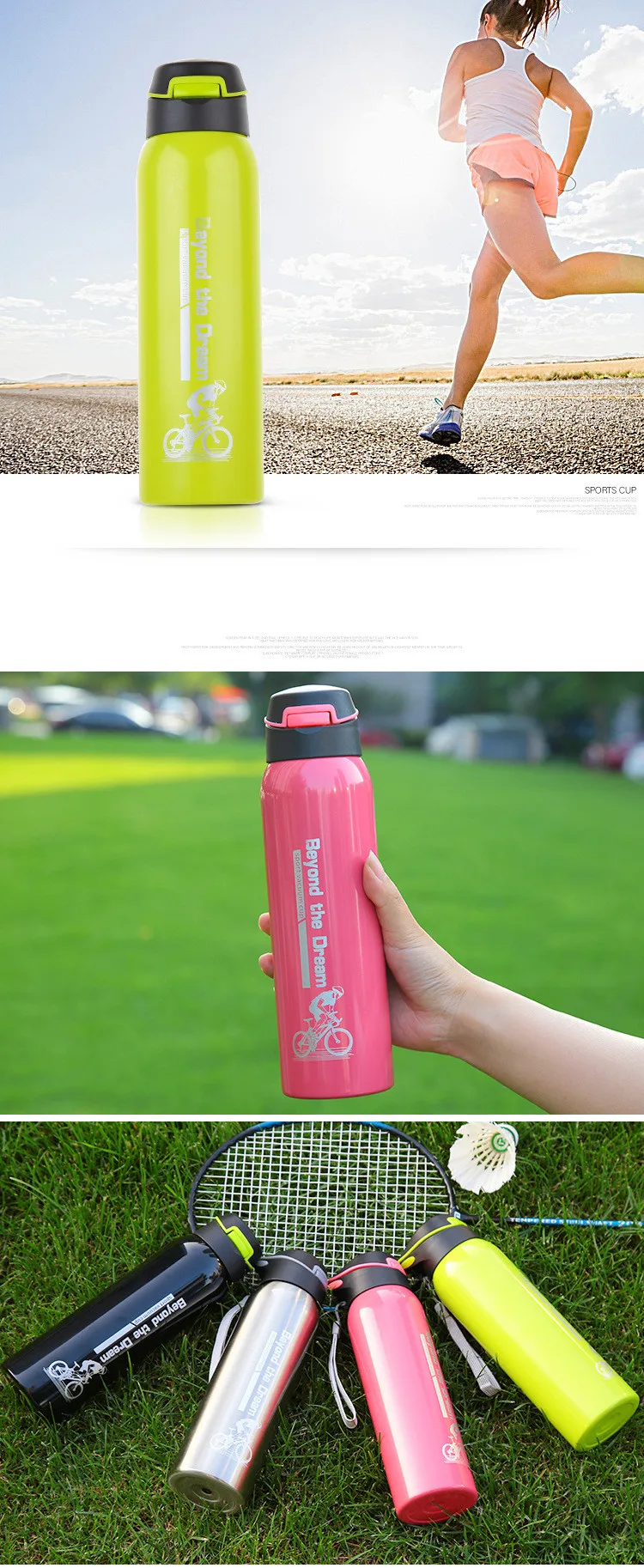 500 мл BPA бесплатно Изолированная Спортивная уличная автоматическая кружка кофейная чашка из нержавеющей стали Термос бутылка для воды вакуумная колба дорожная чайная кружка