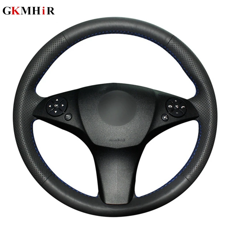 Black Artificial Leather Car Steering Wheel Cover For Mercedes Benz