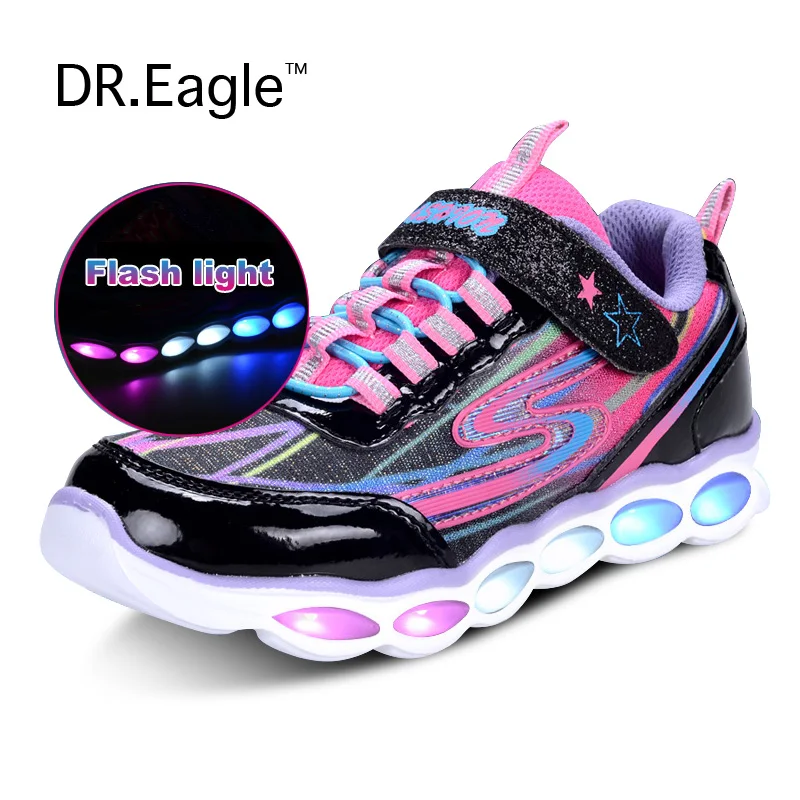 Girls Kids Led light up led shoes sport luminous USB