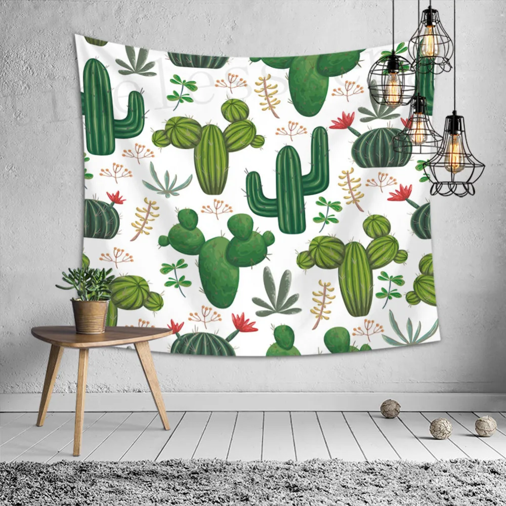 Cactus tapestry wall hanging home decor printing tablecloth bed sheet beach towel for party wedding decoration background