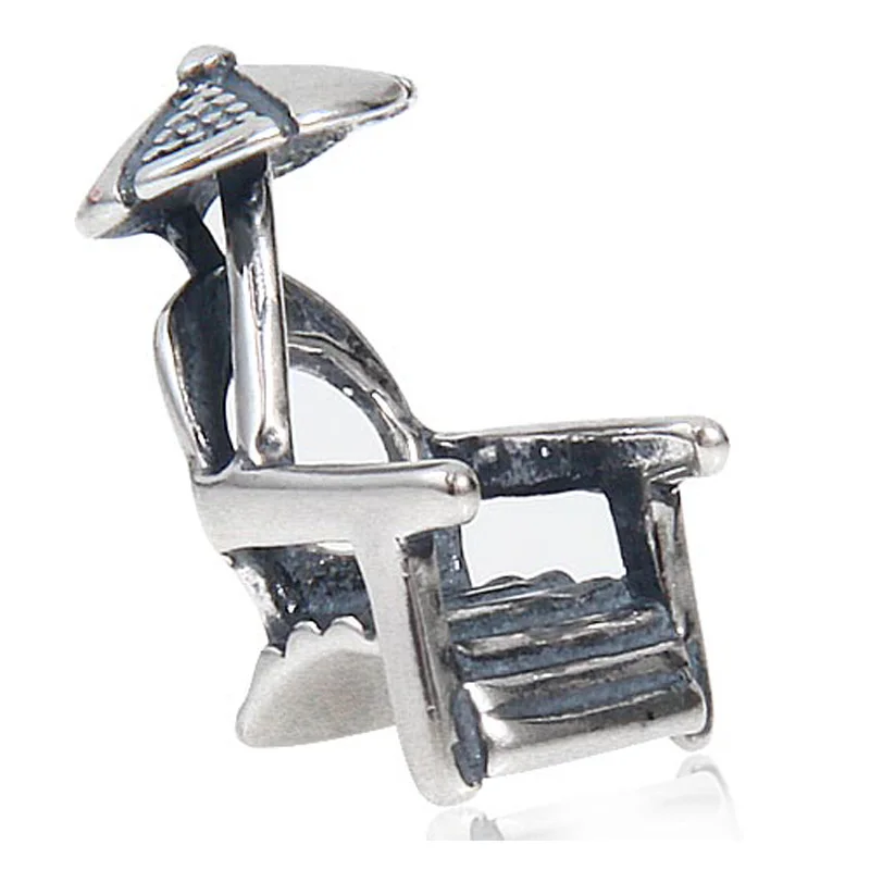 Sterling Silver 925 Jewelry Beach chair Beads Charm Fit European DIY Original 4.5mm Charm For