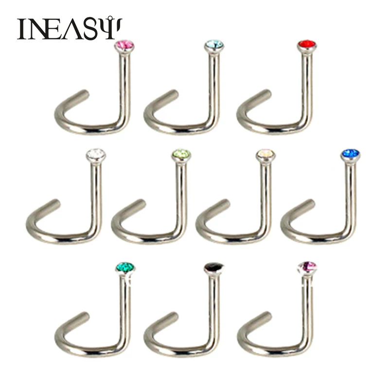 Piercing Nose Rings 20PC Stainless Steel Nose Studs Body Piercing