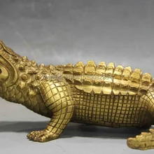 Китайский Фэншуй Медь Латунь Диких Животных Аллигатор Крокодил Рыбы Статуя