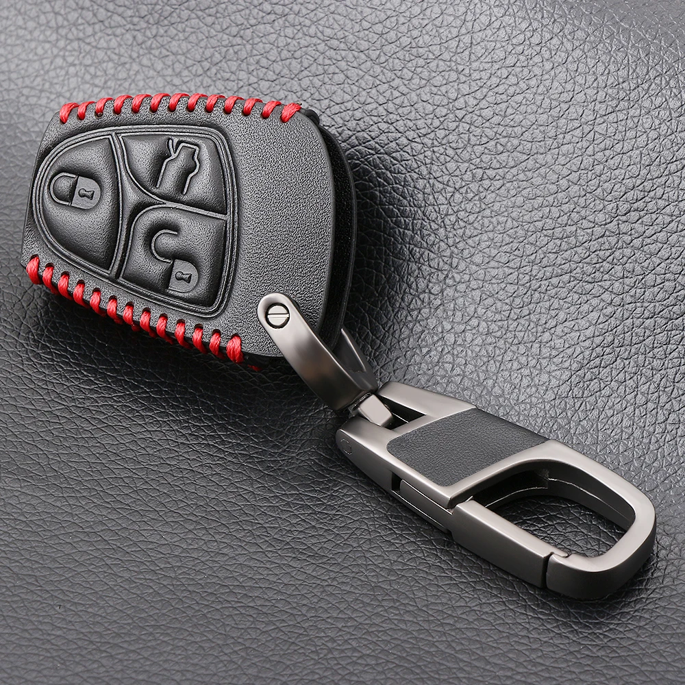 

3 Buttons Leather Remote Smart Car Key Case Shell Fob Protector for Mercedes Benz B C E ML S CLK CL Key Case Cover