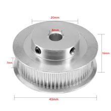 3D Printer Aluminum GT2 60 Teeth 8mm Bore Synchronous Wheel Idler Pulley for 6mm Timing Belt