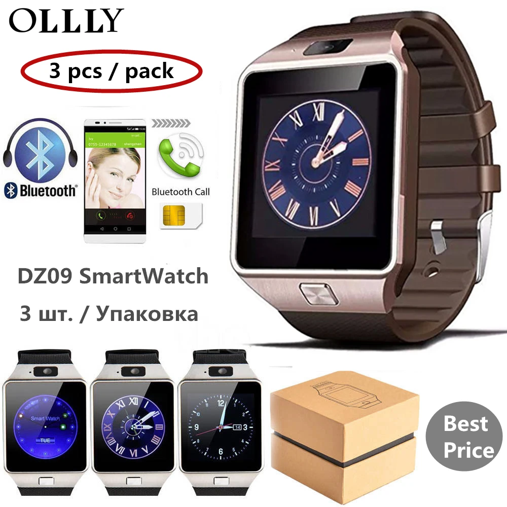 3Pcs Smart font b Watch b font DZ09 SIM font b Watch b font Smartwatch Support