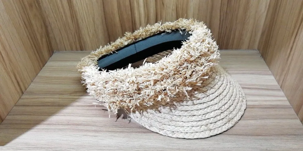 

01905-yuan new summer handmade raffia without straw lady visors cap women leisure hat