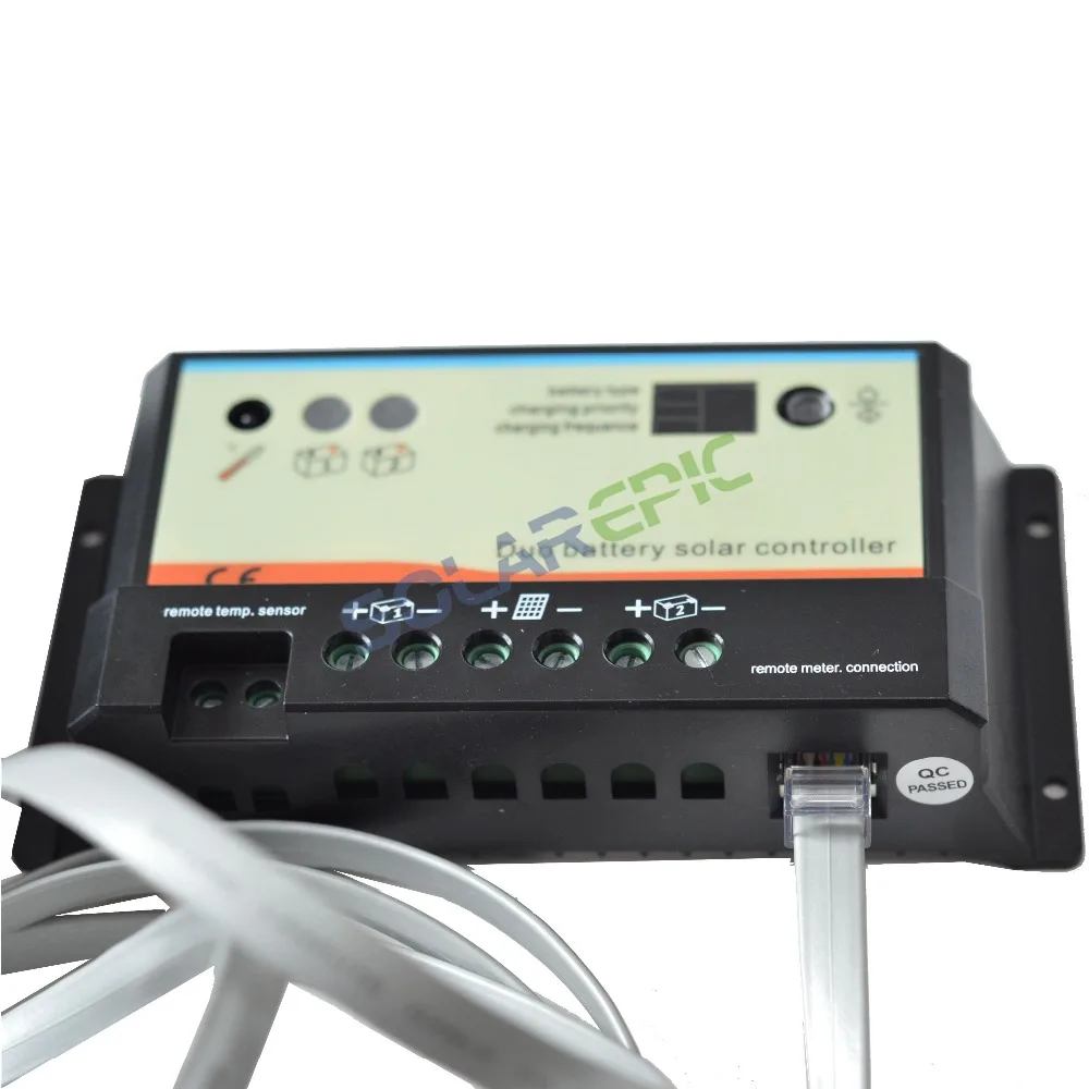 

10A PWM Dual Battery Solar Panel Charge Controller Epever Regulators 12V/24V Duo Solar Charger Controller 120W/240W EPIPDB-COM