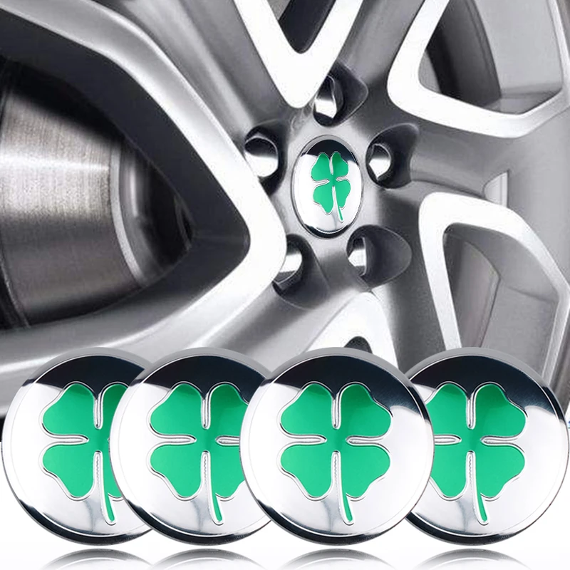 Наклейка на ступицу колеса Alfa Romeo quatrefoil green delta 4x56 мм|Наклейки автомобиль| |
