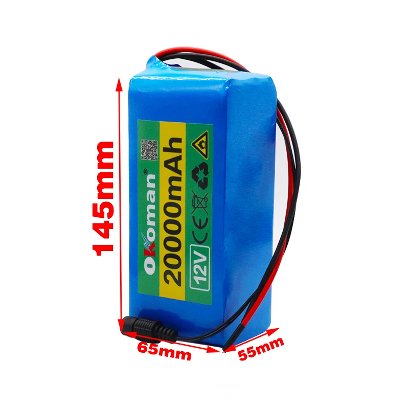 Новый В 2019 18650 12V аккумулятор большой емкости 12v 20ah литиевая батарея Защитная
