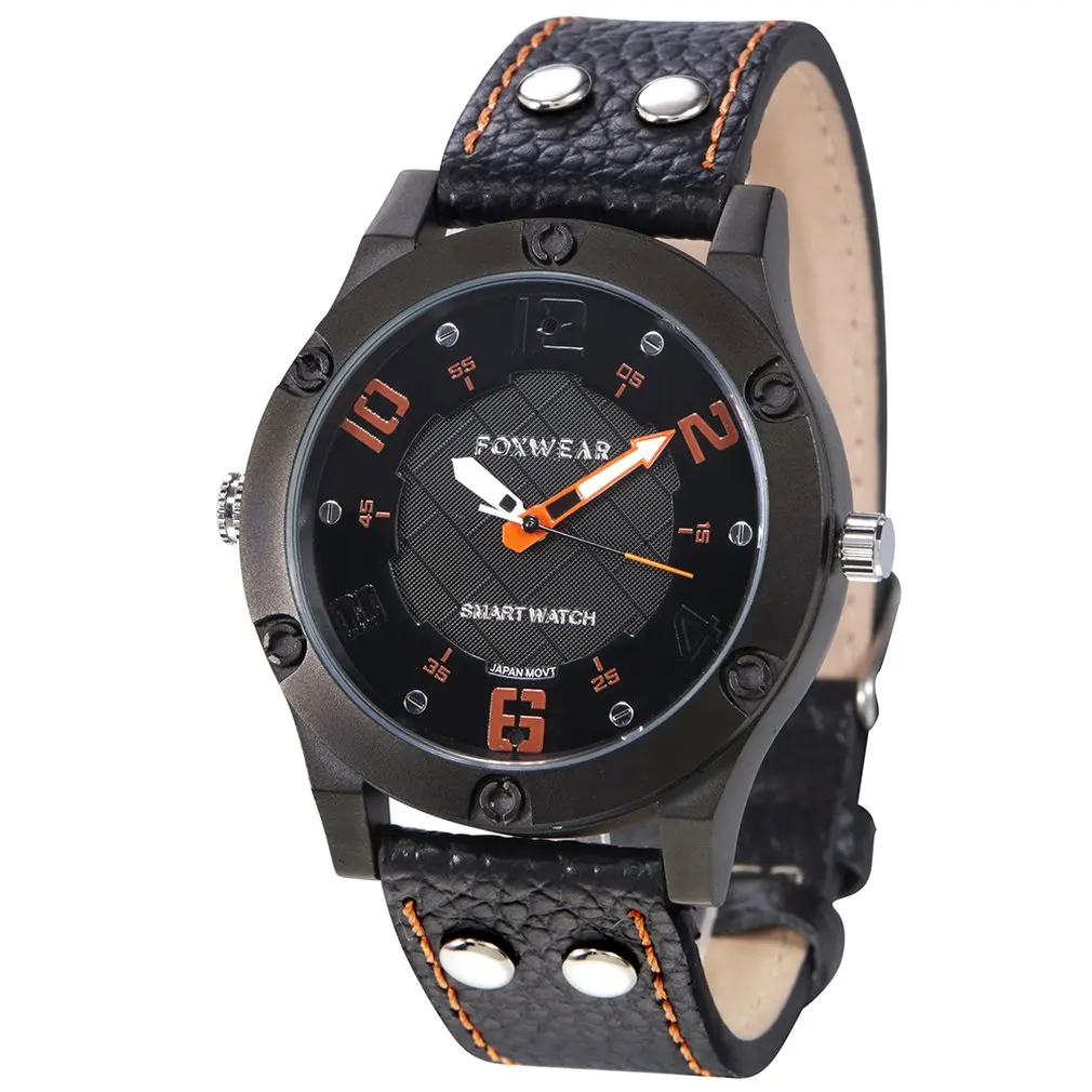 

Multi-function Smart Watch Bluetooth 4.0 Smart Sports Watch Pedometer Sedentary Reminder Sleep Monitor Waterproof Black PU Band