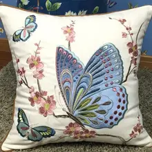 Хлопок бабочка вышивка Подушка Наволочка креативный на диван-кровать для дома автомобиль комната красота Dec