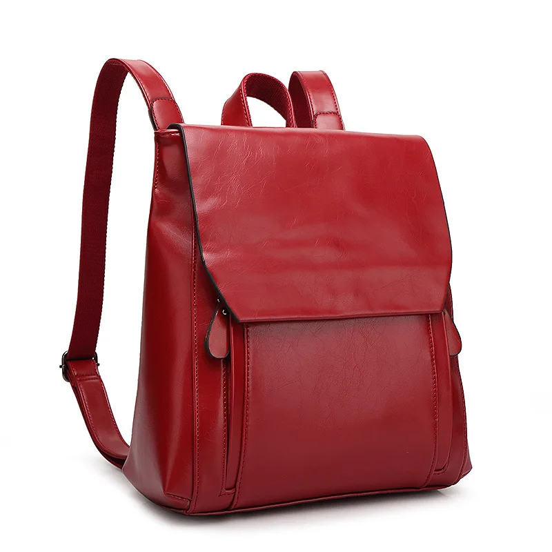

High Quality 2016 Fashion Women's Bags Solid Color Black Blue Brown Army Green and Wine Red Classics Schoolbags Concise Backpack