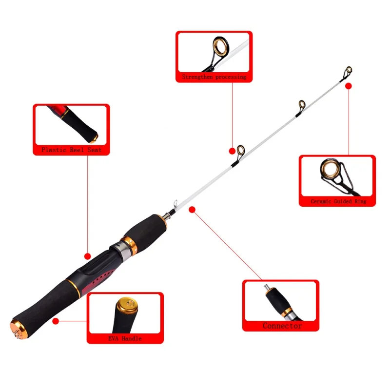 Зимняя ледяная Удочка высокопрочная мини-удочка FRP телескопическая удочка