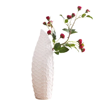 

Nordic leaf shape ceramic vase home decor crafts indoor table decorations living room flower arrangement wedding decoration gift