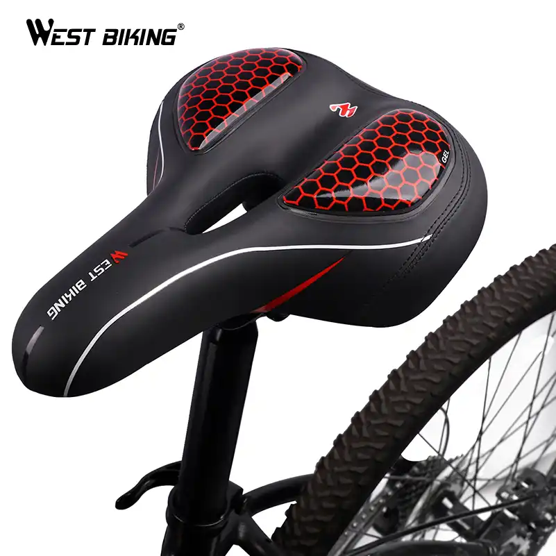 West Biking Mtb Bike Saddle Seat With Cycling Taillight Thicken