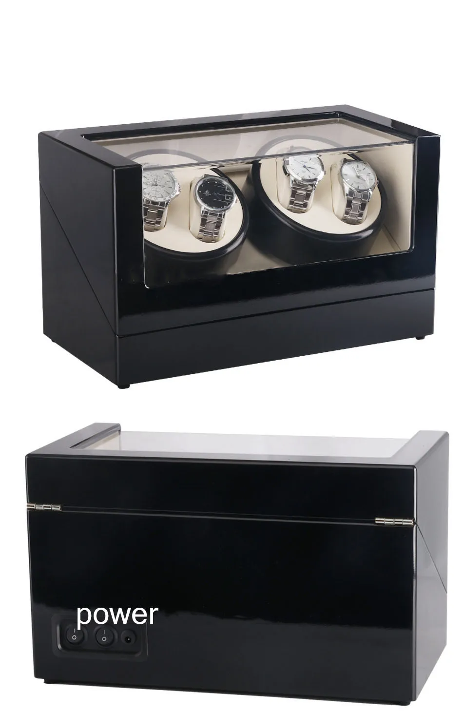 Деревянные часы для автоматического использования 4, Slient Motor Clock/WatchesDisplay$ Storage Winder Case для брендовых часов