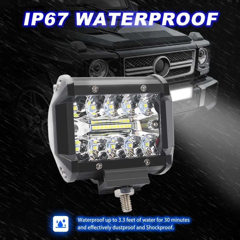 

1 pcs 4 inch 60W LED Light Bar Waterproof LED Pods Spotlight Fog Driving Lighting Lamp for Off Road Truck Car SUV Boat