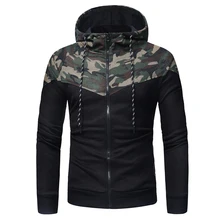 Men Hoodies 2019 Autumn Brand Male Long Sleeve Hoodie Drawstring Zipper Sweatshirts Men Camouflage Black Stitching Hooded Hoodie Men Hoodies 2019 Autumn Brand Male Long Sleeve Hoodie Drawstring Zipper Sweatshirts Men Camouflage Black Stitching Hooded Hoodie