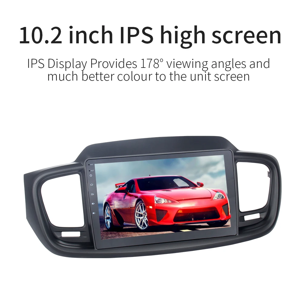 Flash Deal Car Radio GPS Android 9.0 for Kia Sorento 2015 2016 with 10.2" IPS Touch Screen Head Unit Auto Radio 4G LTE WMA FLAC 4K 2