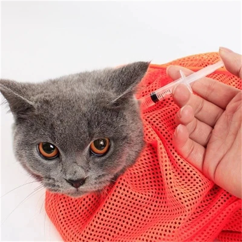 

Mesh Cat Bathing Bag Cats Grooming Washing Bags Cat Bath Clean Bag No Scratching Bite Restraint Cat Supplies Nail Cutting