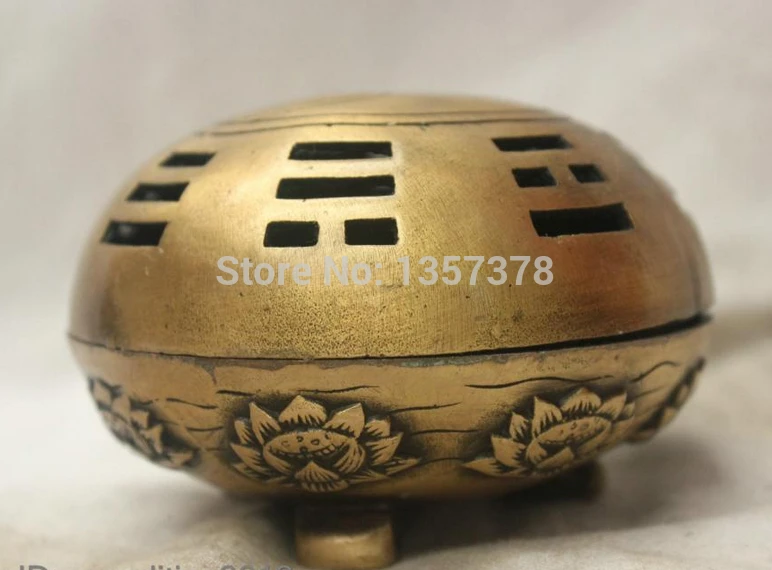 

shitou 00121 Chinese Culture Handmade Brass Bronze Statue The eight trigrams incense burner discount 30% (C0324)