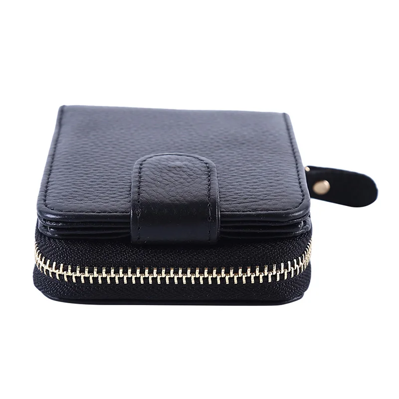 

Black Light Gold Cowhide men's driver's License Card Package Korean Version Of The Zipper Wallet multi-function Card Package