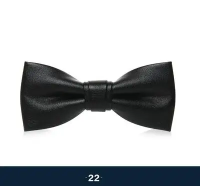 

Fashion Leather Solid Black Bow Ties For Men Casual Neckties Fashion Solid Mens Necktie For Wedding Business Suit BowTie