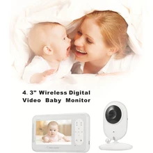 Детский монитор для сна, беспроводная цифровая видеокамера, детский наушник с защитной застежкой, детский монитор, аудио, дисплей температуры ночного видения