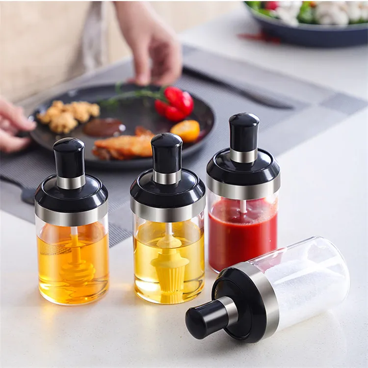 

Glass Spice Jar Home Seasoning Bottle Sealed Moisture-proof Kitchen Peper Salt Sugar Storage Jar
