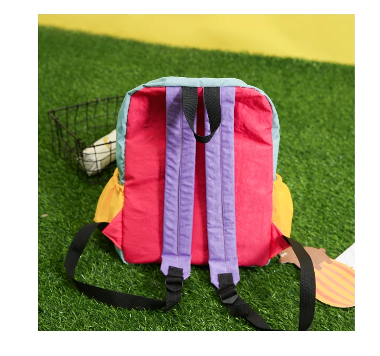 Menghuo Brand 2017 Women Preppy Macarons Panelled Waterproof Nylon Backpack Rucksack Ladies Fashion Shopping Travel Bags Mochila (32)
