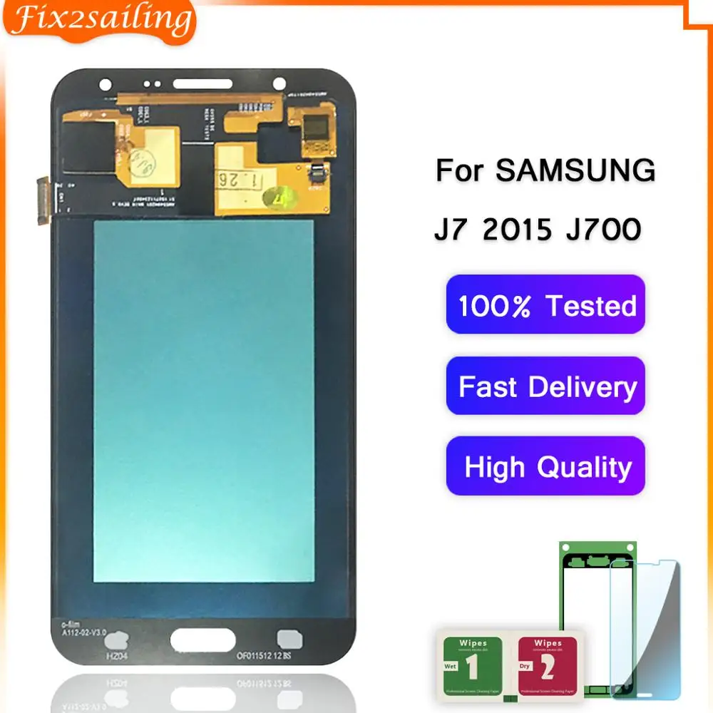 Супер AMOLED LCD для Samsung Galaxy J7 2015 J700 SM-J700F J700H J700M J700H/DS ЖК-дисплей сенсорный экран в