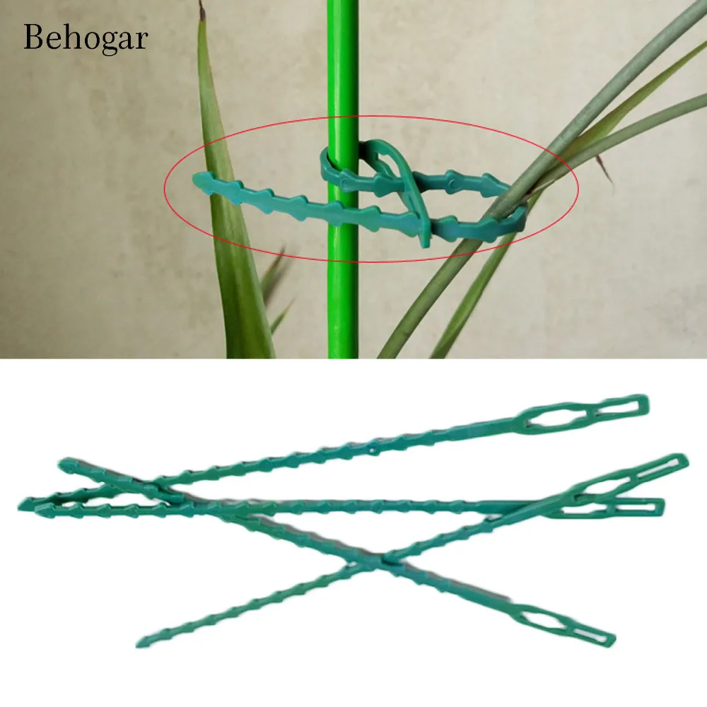 Behogar 100 PCS Flexible Reusable Plant Ties Cable Easy To Use for