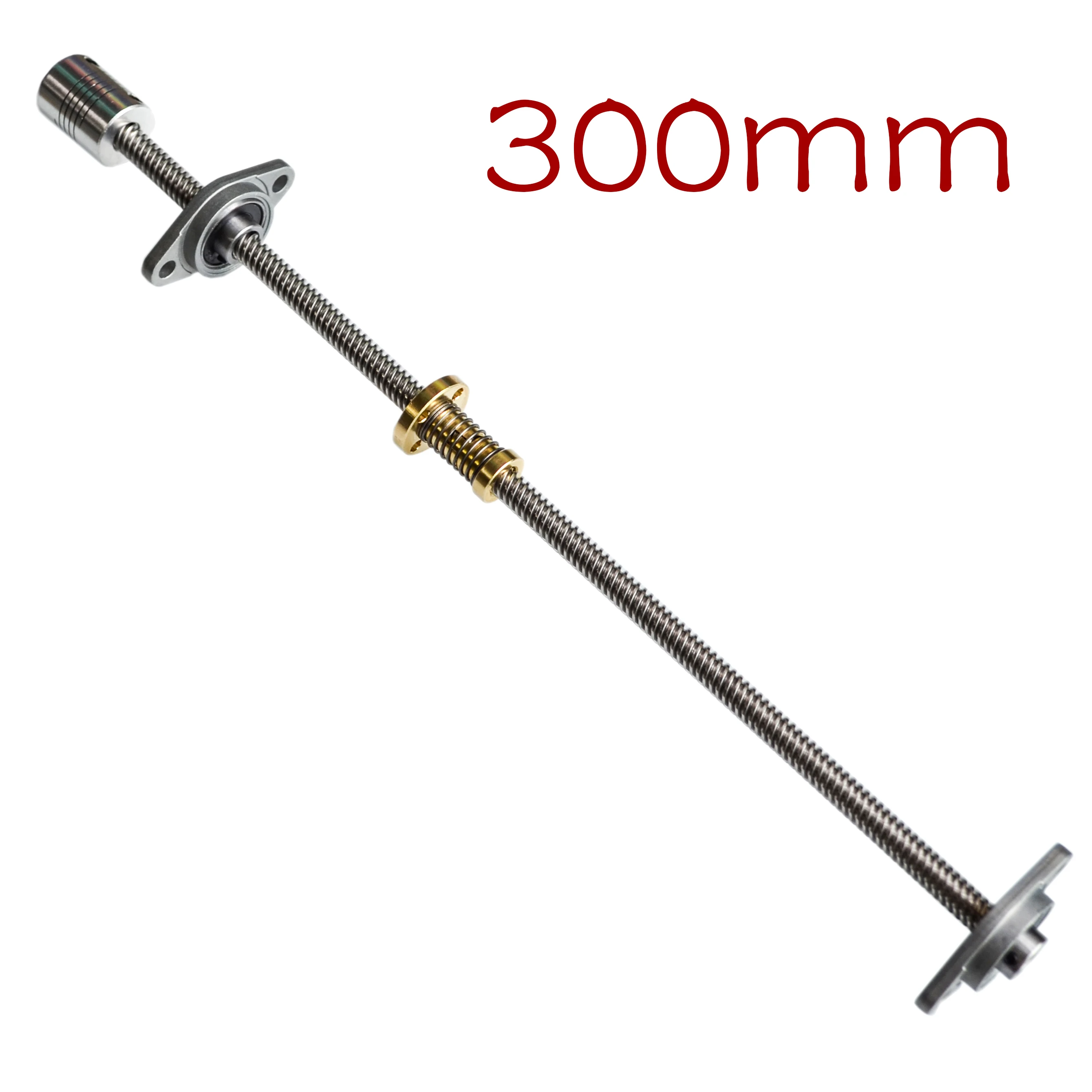 

1 Set T8 Lead Screw 300 mm 8mm + Anti backlash Spring Loaded Nut + 2pcs KFL08 Bearings Bracket + 5 to8mm Coupling for 3D Printer