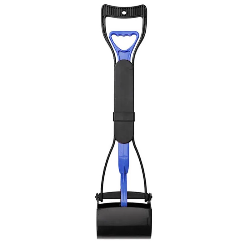 Синий Длинная ручка собака кошка Pooper Scooper челюсти полуют совок чистке Палочки Up отходов X10253 - Цвет: Синий