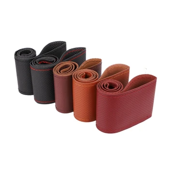 

Diameter 38cm Auto Steering Wheel Car Steering Wheel Cover With Needles and Thread Artificial Car Accessories