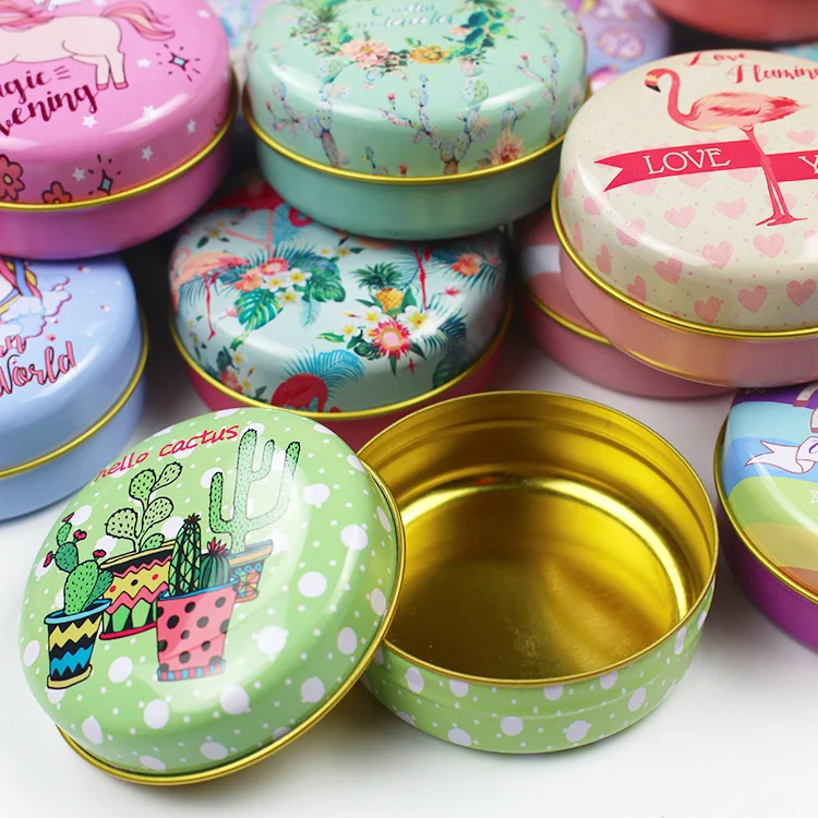 

1PCS Durable Round Jars Empty Cosmetic Tins Case Refillable Metal Cream Container Tea Sugar Coffee Coin Storage Box