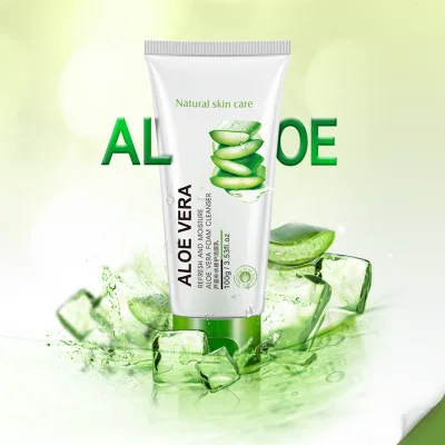 

BIOAQUA Natural Aloe Vera Facial Cleanser Hydrating Whitening Shrink Pores Acne Treatment Oil Control Cleanser mascara facial