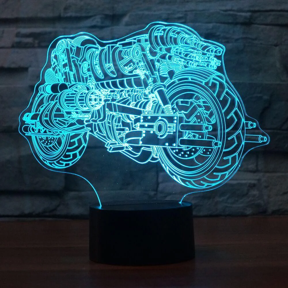 Крутая модель Botorcycle 3D ночник с сенсорным выключателем светодиодная 3D настольная лампа детское спальное атмосферное освещение домашний декор