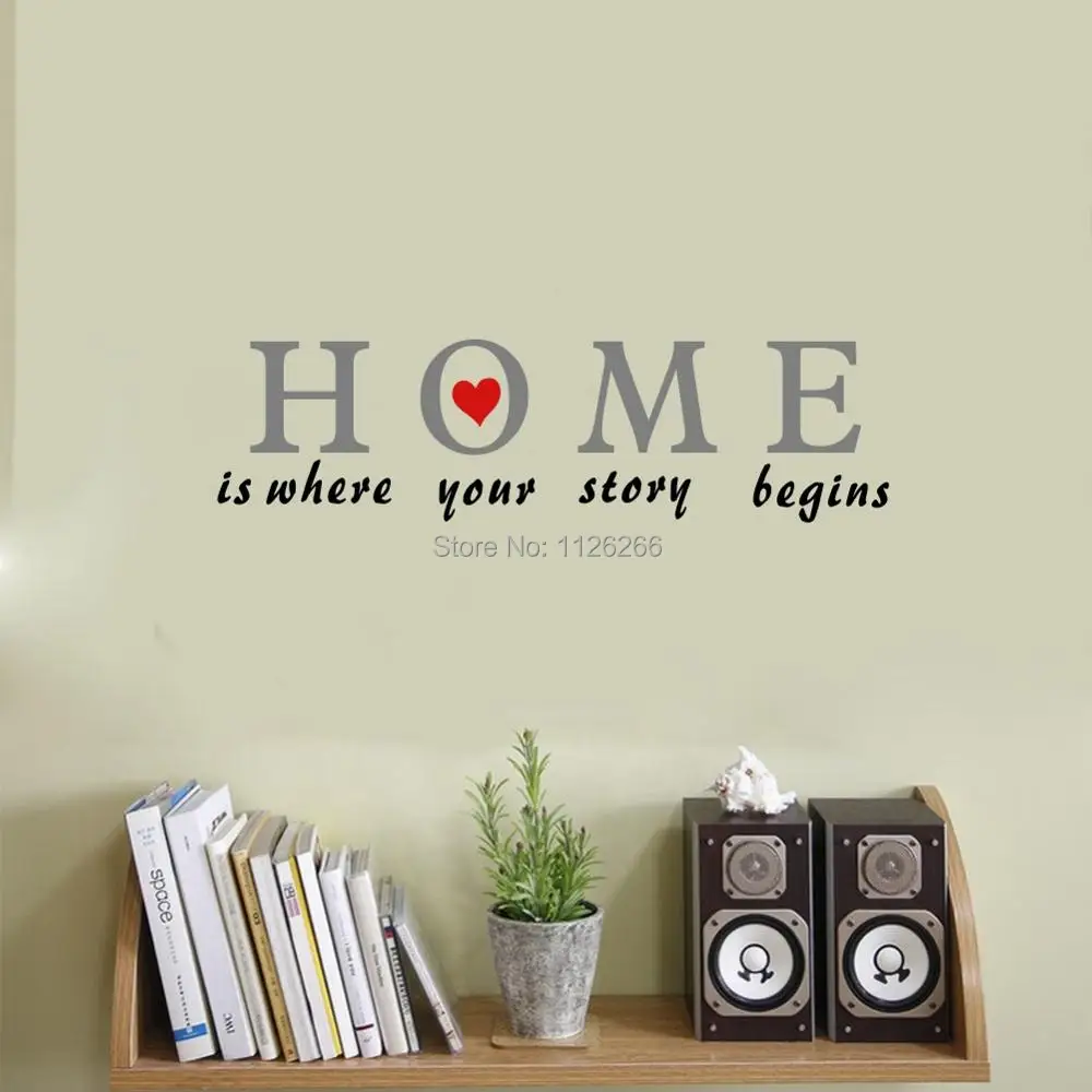 Love Quote Home Is Where Your Story Begins DIY Vinyl Wall Lettering