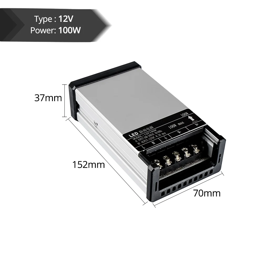 100W Питание dc 12v 8A на открытом воздухе водостойкие пальто Удобная Простая