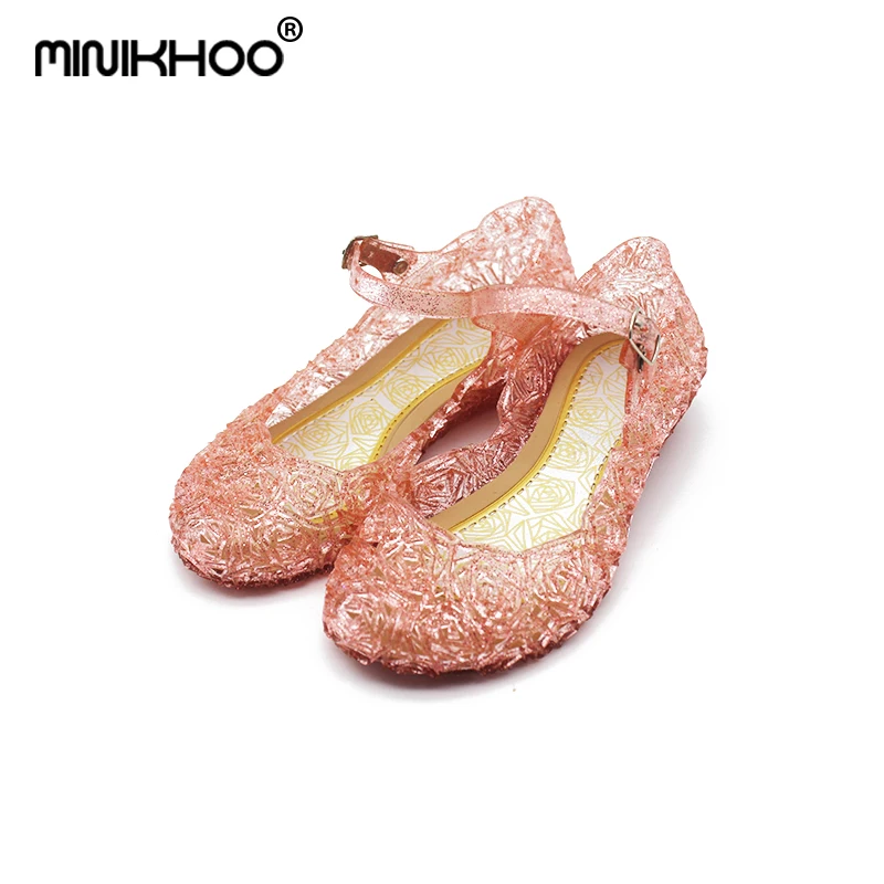 

Mini Melissa Elsa Snow Princess Crystal Sandals Hollow Mini Melissa Jelly Sandals Breathable Melissa Baby Beach Sandals Shoes