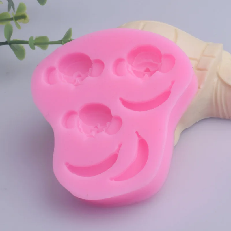 Милое обезьянка банан 3D Силиконовое мыло в форме животного формы мультфильм
