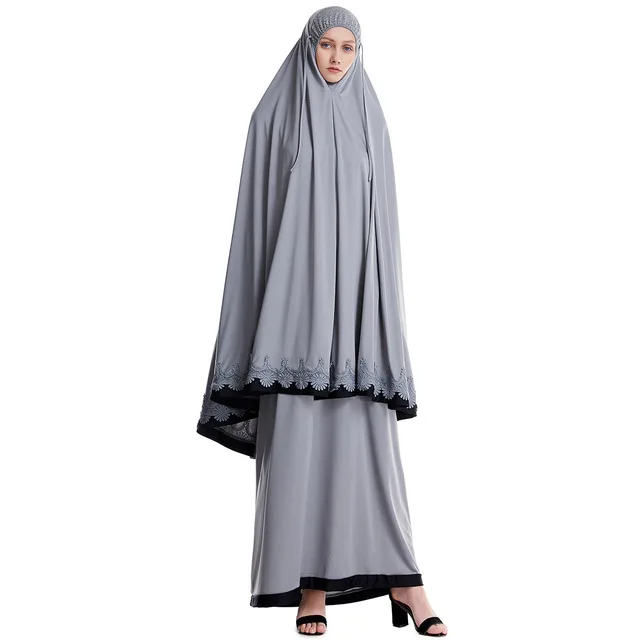 

Prayer Garment For Women Muslim Clothing Hijab Dress Cover Two Piece Abaya Long Robe Islamic Dubai Arab Gown Praying Clothes