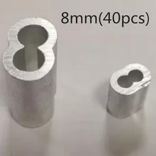 40 pc Диаметр 8 мм M8 рукава алюминия овальный двойной отверстие для обжима трос
