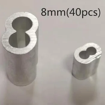

40pc Diameter 8mm M8 Sleeves Aluminium Oval Double Hole for Crimping Wire Rope