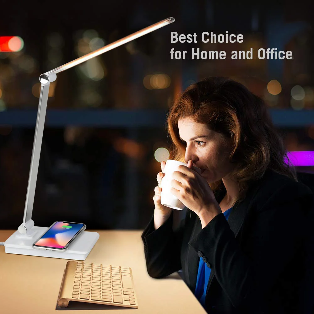 

Table Desk LED Lamp Light Qi Wireless Charger for iPhone 8 X XS Max XR Fast Desktop Wireless Charging Pad for Samsung S9 S8 S10